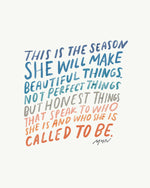 "Beautiful Things, Not Perfect Things" 8" x 10" Print