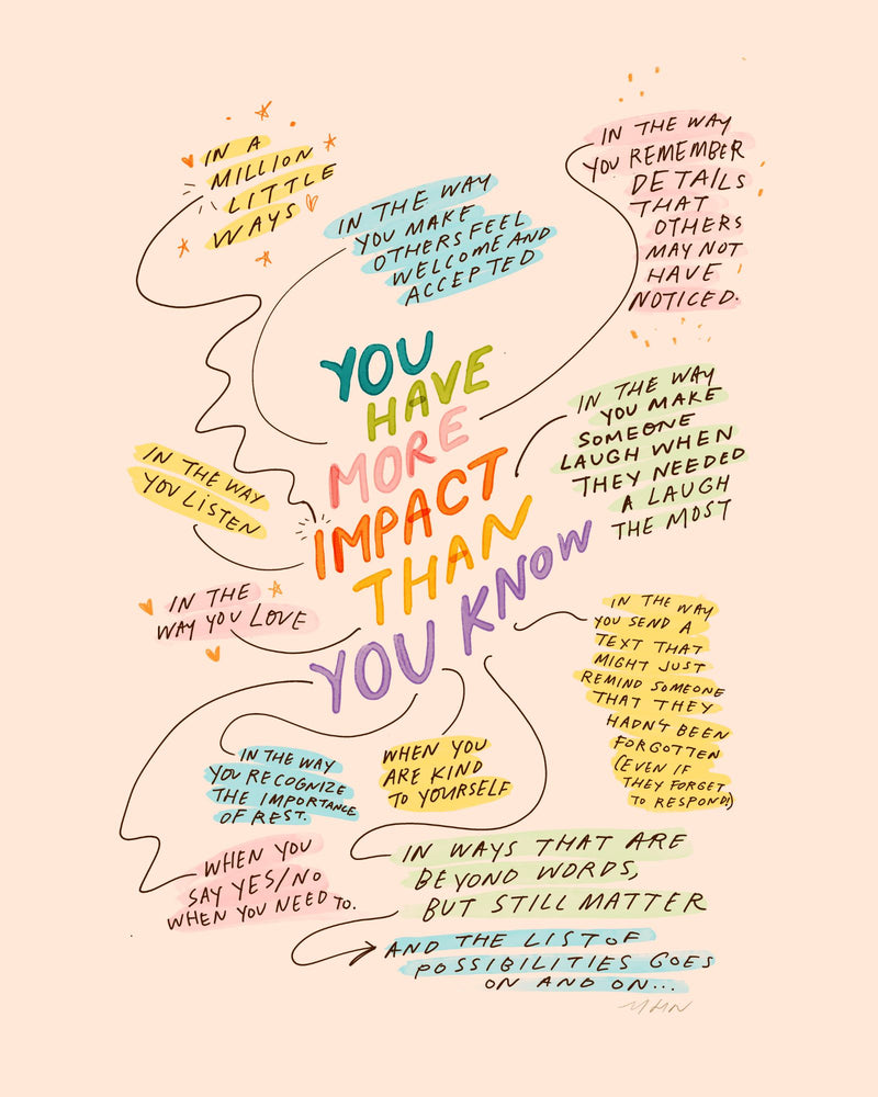
                
                    Load image into Gallery viewer, &amp;quot;You have more impact than you know&amp;quot; - 8&amp;quot; x 10&amp;quot; Print
                
            