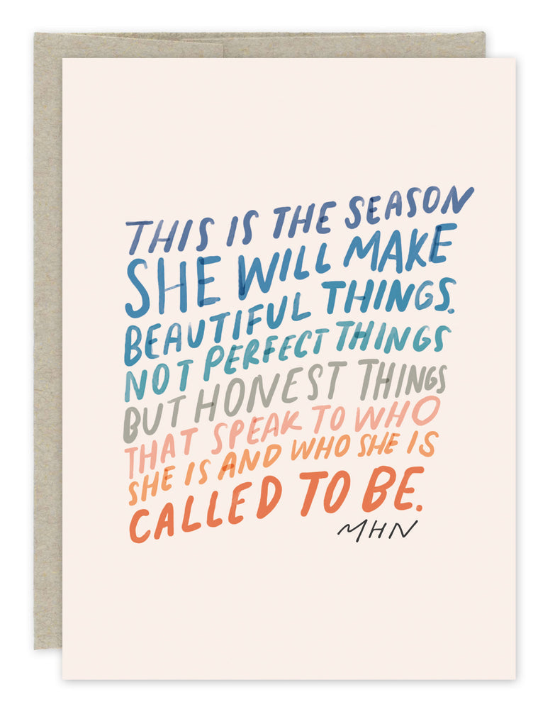 "Beautiful Things, Not Perfect Things" Birthday Card